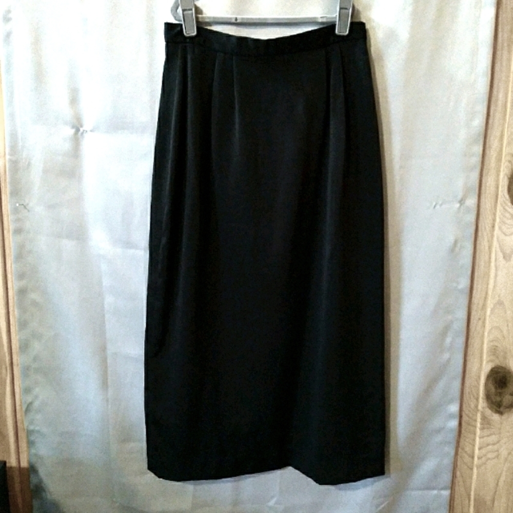 Black High Waisted Midi Skirt